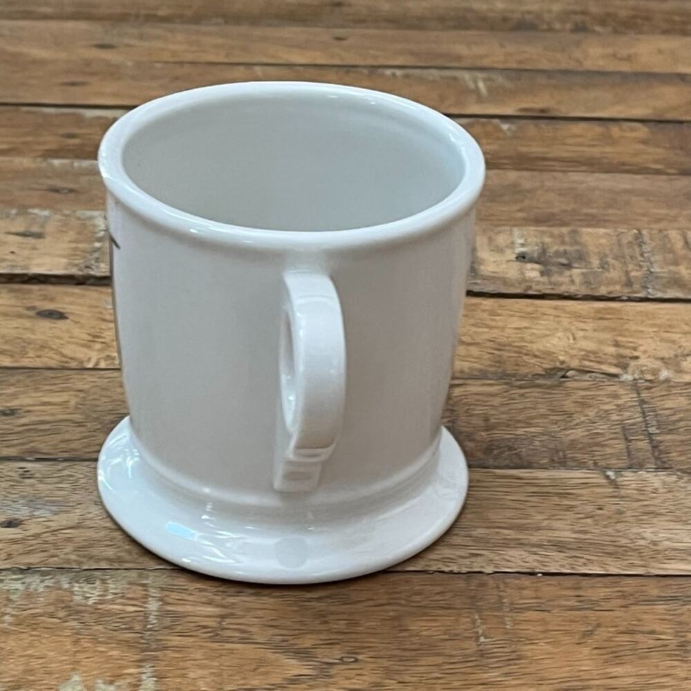 Anthropologie J Monogram Ceramic Mug White Black Coffee Tea 14 Oz